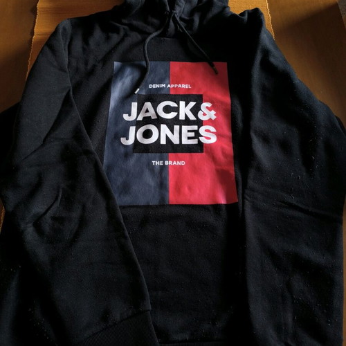 Jack & Jones men's hoodie No M used, black and red
