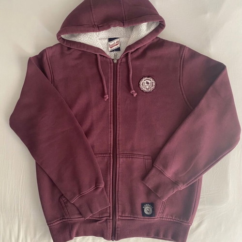 Russell Athletic kids hoodie sweatshirt used, burgundy with zipper