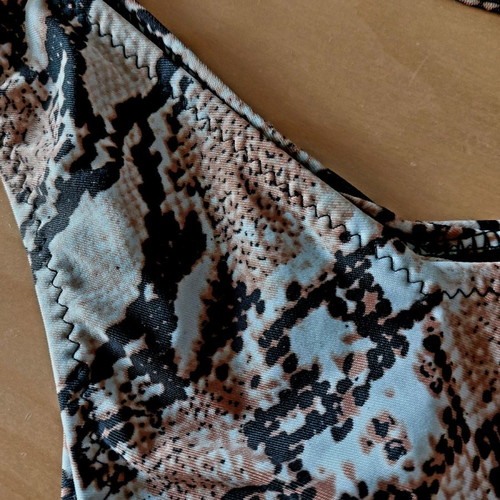 Bikini snake print size S new with removable cups and scooped slip