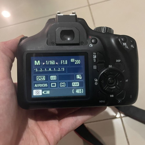 Canon EOS 4000D camera with Canon EF 50mm f/1.8 lens used