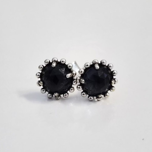 Pandora silver stud earrings with blue crystal new