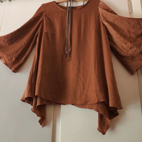 Satin blouse Kazi Line Fashion No 5 like new, tabba bronze