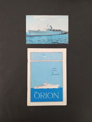 K-LINES TSS Orion brochure and postcard 1970s