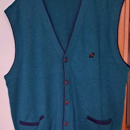 Vintage Le Chien knit sweater vest used, size 54, green