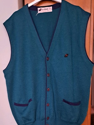 Vintage Le Chien knit sweater vest used, size 54, green