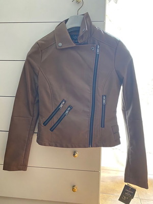 Leather jacket new, brown, size XS