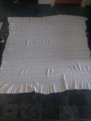Handmade woven blanket with multicolored patterns like new