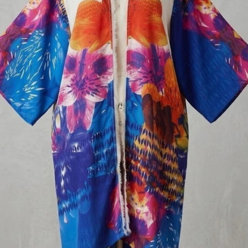 River Island Kimono Kaftan, multicolor chiffon beach cover-up