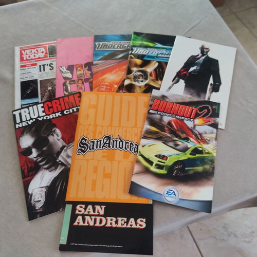 Game Manuals San Andreas and Others Like New, Lot of Nine