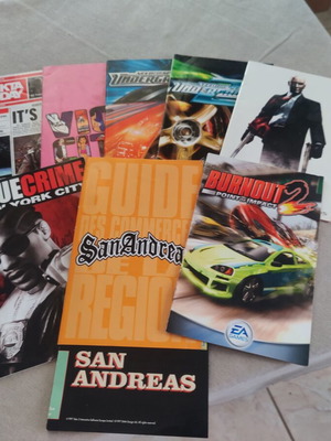 Game Manuals San Andreas and Others Like New, Lot of Nine
