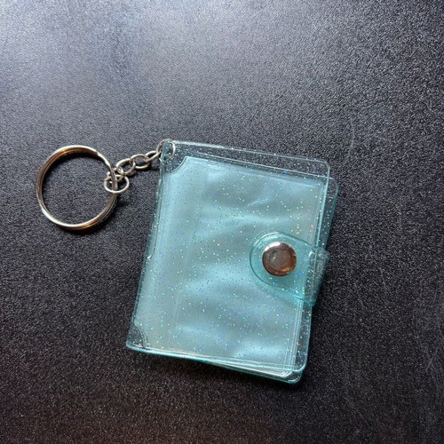 Mini photo album keychain new, turquoise