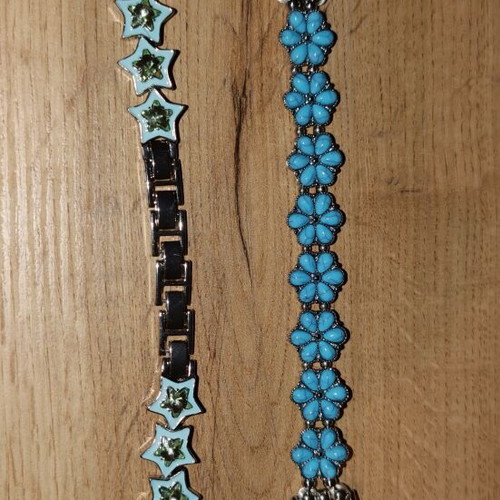 Women's watch straps 22mm new, blue, set of two