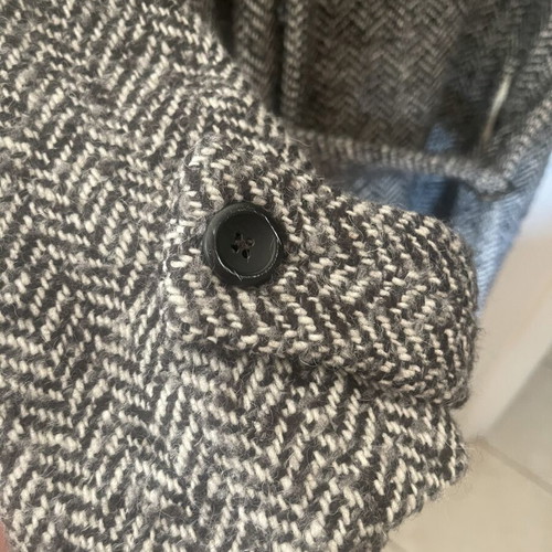 Women's herringbone coat GF FERRE like new with belt, size L