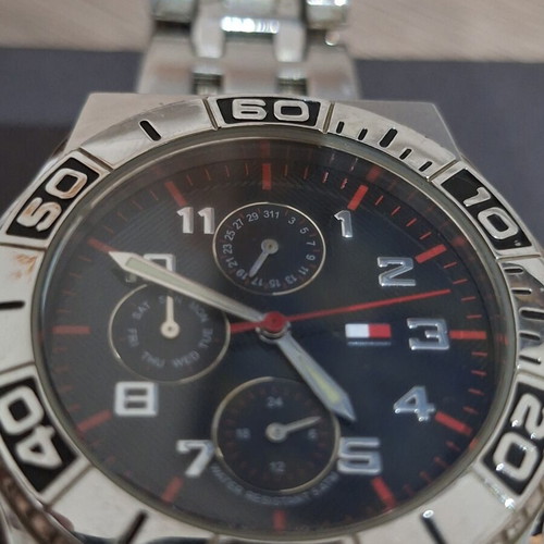 Tommy Hilfiger West F90281 men's watch stainless steel used, full set