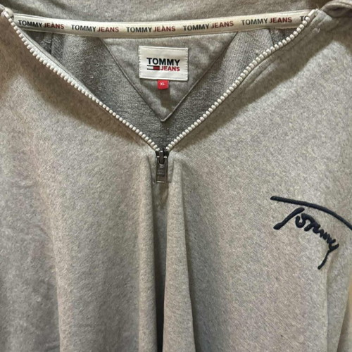 Tommy Jeans ανδρική γκρι vintage μπλούζα quarter zip σαν καινούργια, μέγεθος XL