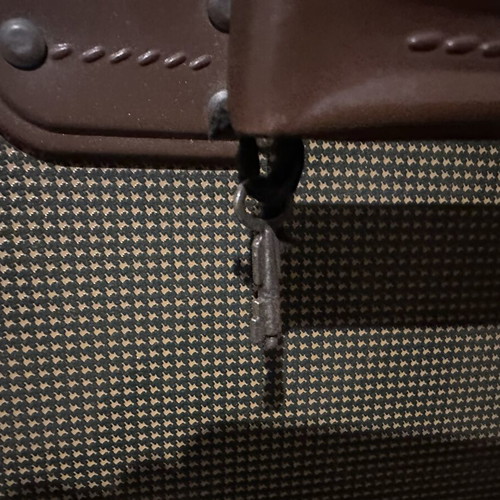 Vintage suitcase used with embossed inscription, 45x70 cm