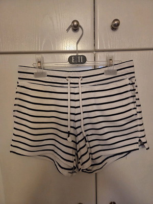 H&M Striped White-Blue Shorts Small Like New