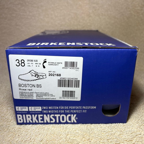 Birkenstock Boston BS Rose Red Suede Clogs brand new, size 38