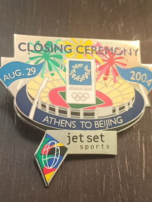 Pin Closing Ceremony Athens 2004 Jet Set Sports new