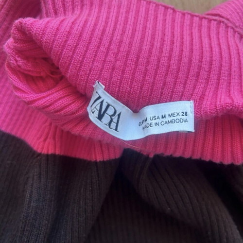 Zara blouse like new, brown and pink, size M