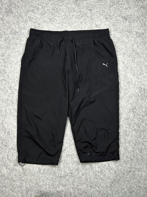 Puma Black 3/4 Length Sports Shorts women's XL used, elastic waist, pockets