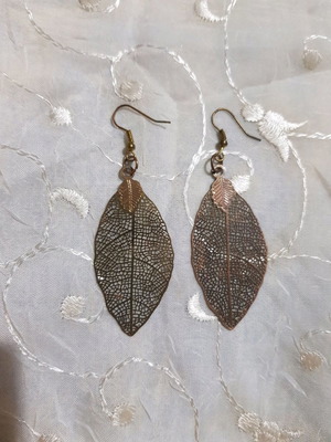 Bronze leaf earrings