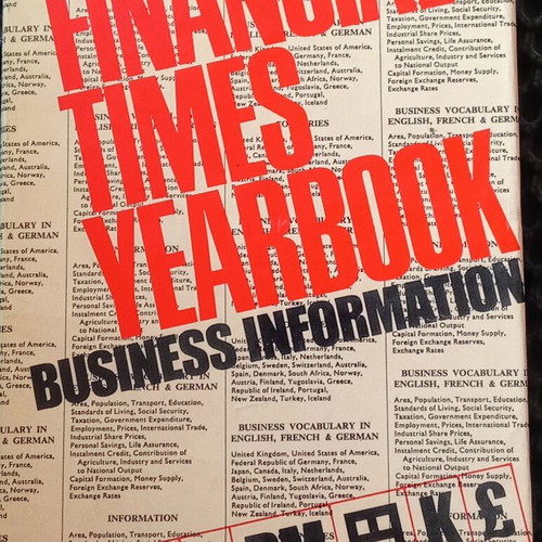 Financial Times Yearbook 1969 used, English