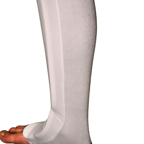 Instep Guard set of 2 white elastic cotton and foam shin protectors S-XL