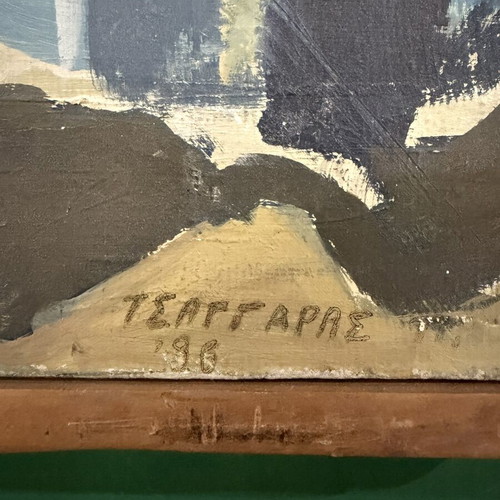 Oil painting of boats by Panikos Tsangaras