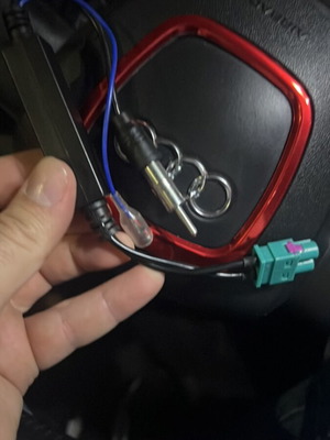 FM radio cable with car signal antenna and dual FAKRA to DIN adapter new