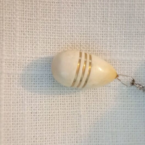 Silver necklace 925 teardrop pendant used with gold-plated details vintage