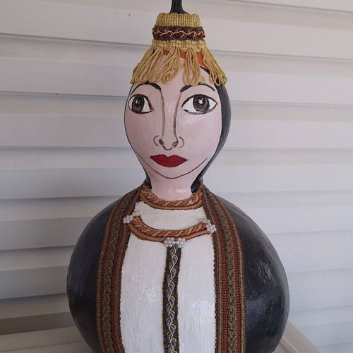 Handmade Pontic Woman Decorative Gourd