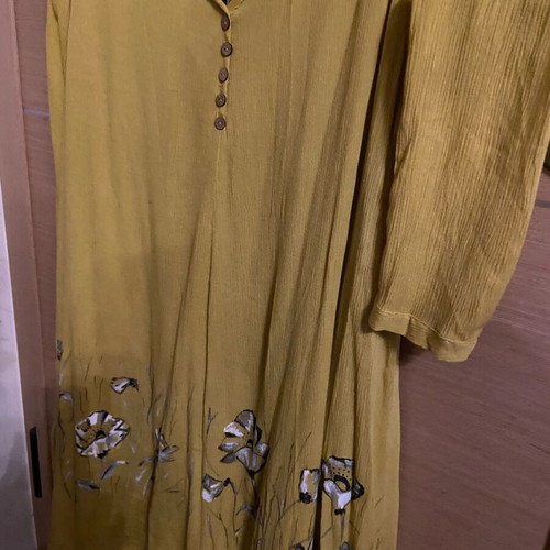 Painted dress yellow gold, new, size L