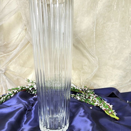 Crystal floor vase 60cm like new, vintage minimal design