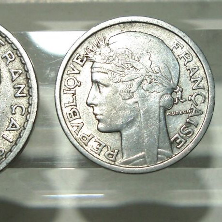Francs 1947 coins used, lot of 3 pieces