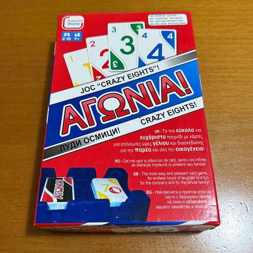 Agonia! Crazy Eights Board Game like new, 2-10 players