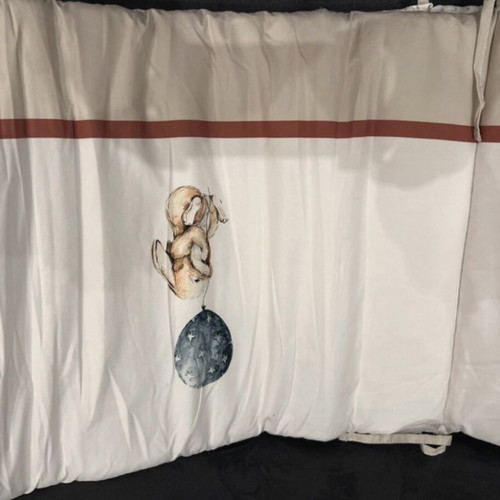Greenwich Polo Club Classic Nursery Bumper White-Beige 45x195cm new