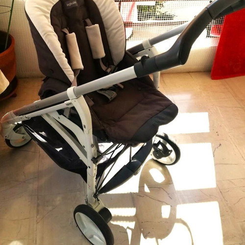 Iglesina Trilogy stroller and port bebe like new, white-grey