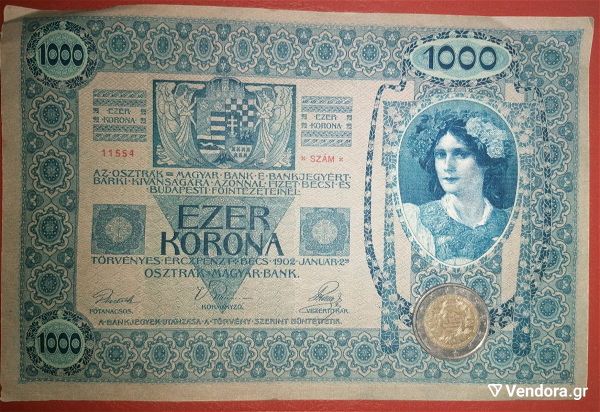  1000 Kronen Austria Hungary etos 1902