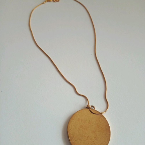 Women's pendant used, gold Fo with black rhinestones
