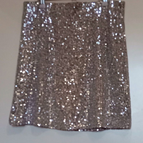 M&S sequin skirt like new, silver, size L