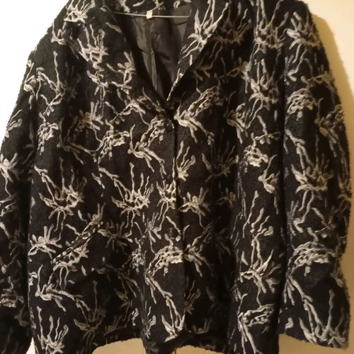 Blazer jacket like new, black with gray details, size 8XL