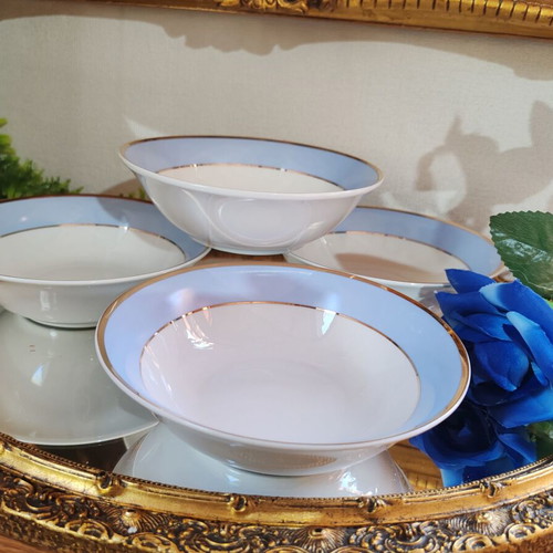 Doulton Bruce Oldfield 2004 porcelain bowls set of 4, gold trim