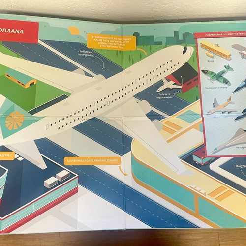 Set Ta Aeroplana like new educational book with magnetic board