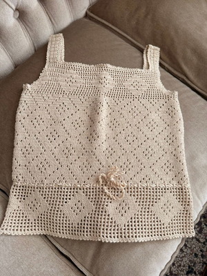 Knitted tank top vintage, handmade, used, romantic lingerie