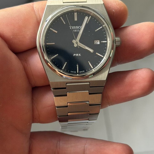 Tissot PRX men's watch 40mm battery silver metal bracelet like new