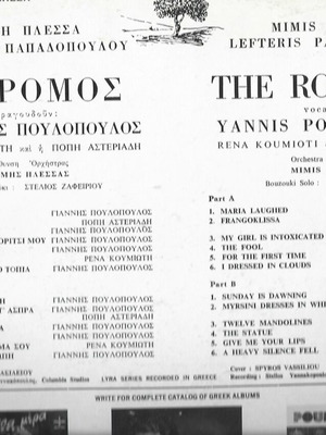 Giannis Poulopoulos O Dromos American vinyl record