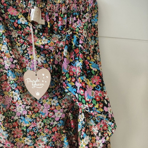 Floral Asymmetric Skirt and Top Set with Gold Thread new