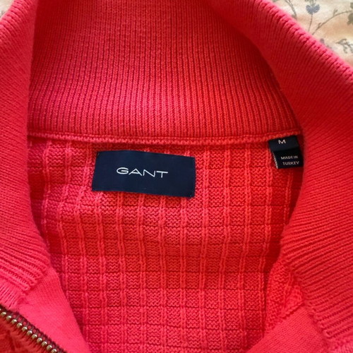 Gant sweater with zipper like new, watermelon red, size M