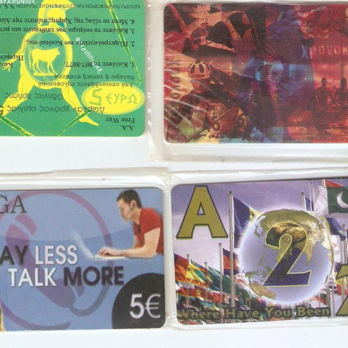 Private phone cards new, pack of 4 with errors